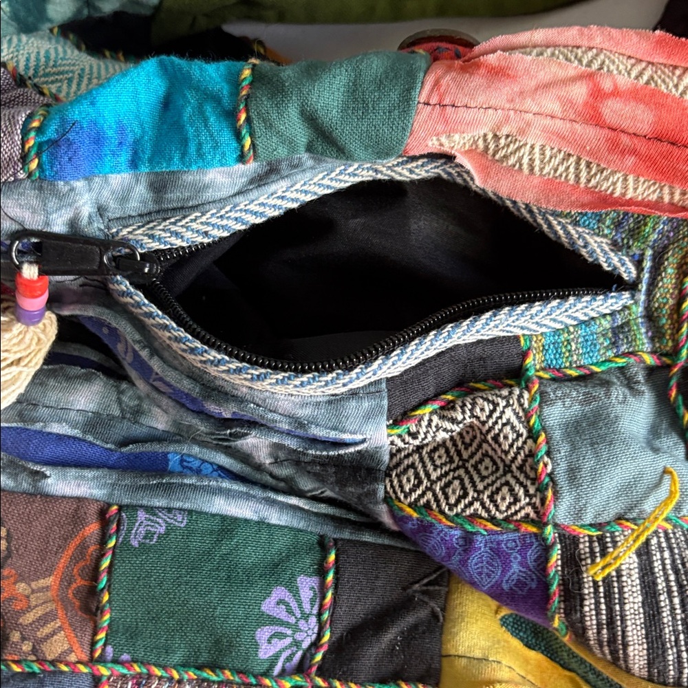 Large Patchwork Artistic Slouch Bag - image 6